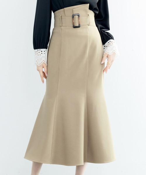 SAISON DE PAPILLON（セゾンドパピヨン）の「ハイウエストマーメイドスカート（スカート・レディース・ブラック/ブラウン/アイボリー/ライトブラウン・S/M/L）」の6枚目の写真