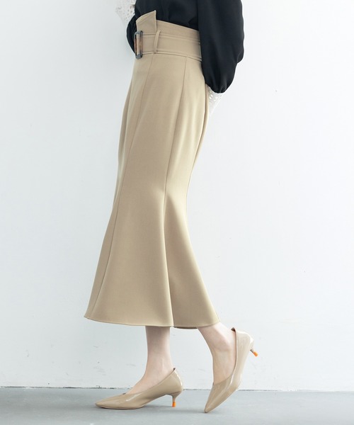 SAISON DE PAPILLON（セゾンドパピヨン）の「ハイウエストマーメイドスカート（スカート・レディース・ブラック/ブラウン/アイボリー/ライトブラウン・S/M/L）」の8枚目の写真