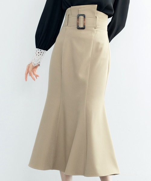 SAISON DE PAPILLON（セゾンドパピヨン）の「ハイウエストマーメイドスカート（スカート・レディース・ブラック/ブラウン/アイボリー/ライトブラウン・S/M/L）」の7枚目の写真