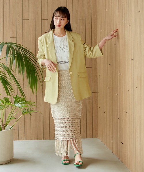 VIS（ビス）の「フリンジクロシェメッシュニットスカート（スカート・レディース・ベージュ系その他3/ブルー系その他4・FREE）」の17枚目の写真