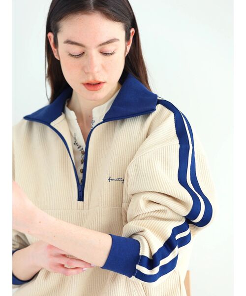 CRAFT STANDARD BOUTIQUE(クラフトスタンダードブティック)の「【ユニセックス】ハーフジップラインスウェット(スウェット・レディース・オレンジ/ベージュ/アイボリー/ブラック・L/M/XL)」の13枚目の写真