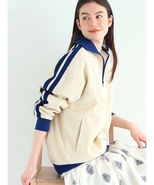 CRAFT STANDARD BOUTIQUE(クラフトスタンダードブティック)の「【ユニセックス】ハーフジップラインスウェット(スウェット・レディース・オレンジ/ベージュ/アイボリー/ブラック・L/M/XL)」の14枚目の写真
