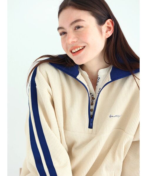 CRAFT STANDARD BOUTIQUE(クラフトスタンダードブティック)の「【ユニセックス】ハーフジップラインスウェット(スウェット・レディース・オレンジ/ベージュ/アイボリー/ブラック・L/M/XL)」の15枚目の写真