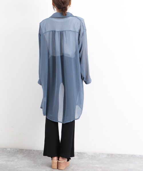 Miniministore(ミニミニストア)の「ロングカーディガン薄手シアーシャツ韓国風(カーディガン/ボレロ・レディース・ホワイト/ブルー/ミント・FREE)」の18枚目の写真