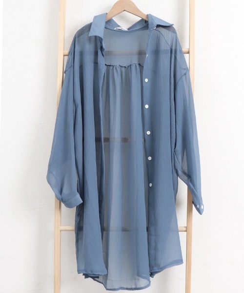 Miniministore(ミニミニストア)の「ロングカーディガン薄手シアーシャツ韓国風(カーディガン/ボレロ・レディース・ホワイト/ブルー/ミント・FREE)」の19枚目の写真