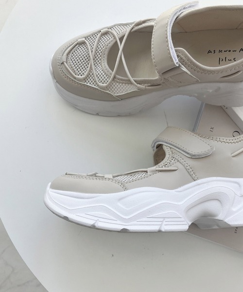 AS KNOW AS plus（アズノゥアズプラス）の「メッシュスニーカーサンダル（サンダル・レディース・ブラック/ホワイト/ベージュ・M/L）」の14枚目の写真