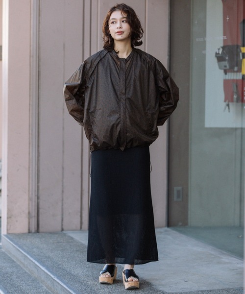 Munich(ミューニック)の「レオパードプリント7Dナイロンリップストップブルゾン(ミリタリージャケット・レディース・ライトグレー/ブラウン/ダークグレー・S)」の12枚目の写真