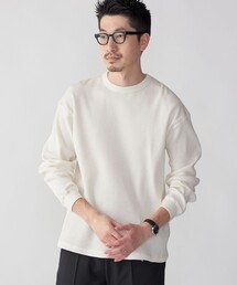 SHIPS: ベーシック ワッフル 長袖 Tシャツ