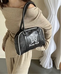 Port | 【 Jelly moo / ジェリームー 】 ヴィンテージ風 バタフライデザイン ボストンバッグ / ハンドバッグ / Y2K(ボストンバッグ)