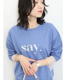 Samansa Mos2 blue | インレイプルオーバー(Tシャツ/カットソー)