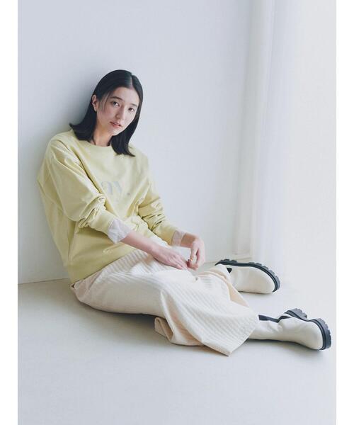 Samansa Mos2 blue（サマンサモスモスブルー）の「インレイプルオーバー（Tシャツ/カットソー・レディース・グレー/イエロー/チャコールグレー/ブルー/オフホワイト・F）」の7枚目の写真