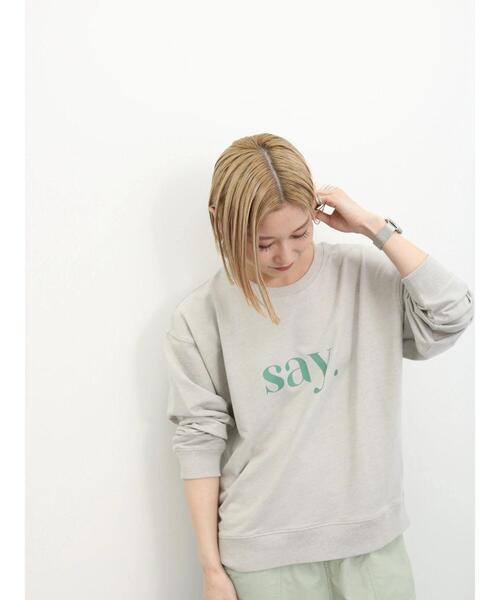 Samansa Mos2 blue（サマンサモスモスブルー）の「インレイプルオーバー（Tシャツ/カットソー・レディース・グレー/イエロー/チャコールグレー/ブルー/オフホワイト・F）」の13枚目の写真