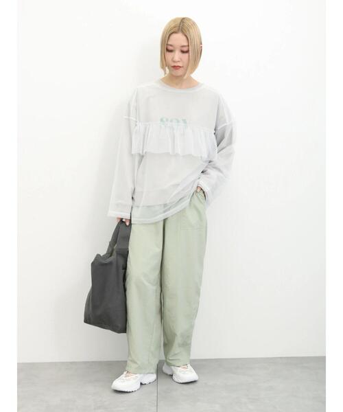 Samansa Mos2 blue（サマンサモスモスブルー）の「インレイプルオーバー（Tシャツ/カットソー・レディース・グレー/イエロー/チャコールグレー/ブルー/オフホワイト・F）」の14枚目の写真