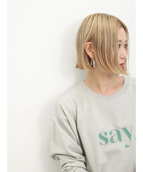 Samansa Mos2 blue（サマンサモスモスブルー）の「インレイプルオーバー（Tシャツ/カットソー・レディース・グレー/イエロー/チャコールグレー/ブルー/オフホワイト・F）」の16枚目の写真