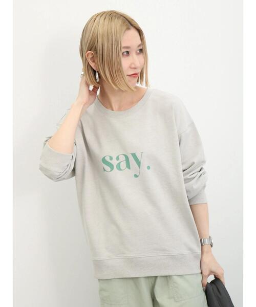 Samansa Mos2 blue（サマンサモスモスブルー）の「インレイプルオーバー（Tシャツ/カットソー・レディース・グレー/イエロー/チャコールグレー/ブルー/オフホワイト・F）」の17枚目の写真