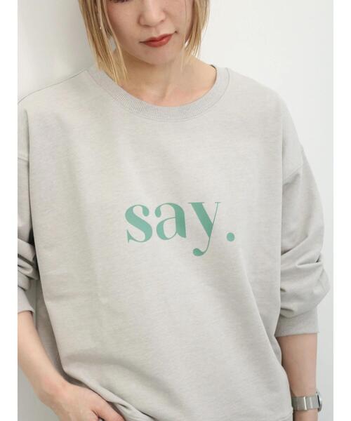 Samansa Mos2 blue（サマンサモスモスブルー）の「インレイプルオーバー（Tシャツ/カットソー・レディース・グレー/イエロー/チャコールグレー/ブルー/オフホワイト・F）」の18枚目の写真