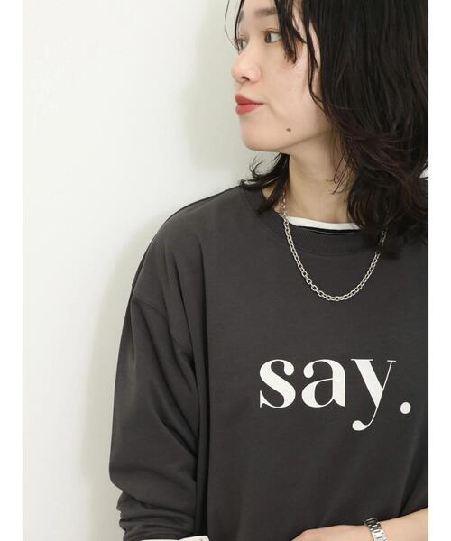 Samansa Mos2 blue（サマンサモスモスブルー）の「インレイプルオーバー（Tシャツ/カットソー・レディース・グレー/イエロー/チャコールグレー/ブルー/オフホワイト・F）」の21枚目の写真