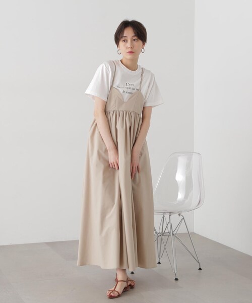 N.(N. Natural Beauty Basic)(エヌエヌナチュラルビューティーベーシック)の「◆タイプライター風ロゴTシャツ(Tシャツ/カットソー・レディース・チャコールグレー/ホワイト/ライトグリーン・MEDIUM)」の14枚目の写真