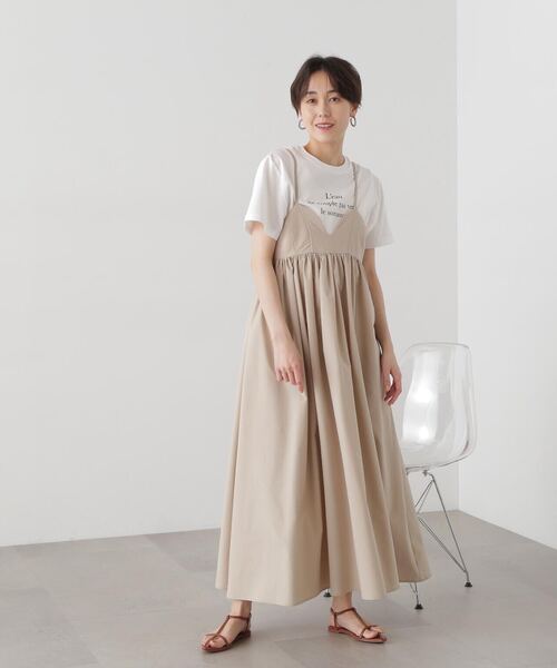 N.(N. Natural Beauty Basic)(エヌエヌナチュラルビューティーベーシック)の「◆タイプライター風ロゴTシャツ(Tシャツ/カットソー・レディース・チャコールグレー/ホワイト/ライトグリーン・MEDIUM)」の15枚目の写真