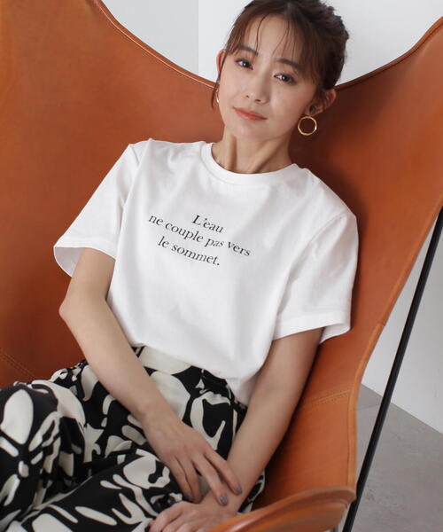 N.(N. Natural Beauty Basic)(エヌエヌナチュラルビューティーベーシック)の「◆タイプライター風ロゴTシャツ(Tシャツ/カットソー・レディース・チャコールグレー/ホワイト/ライトグリーン・MEDIUM)」の21枚目の写真