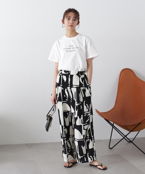 N.(N. Natural Beauty Basic)(エヌエヌナチュラルビューティーベーシック)の「◆タイプライター風ロゴTシャツ(Tシャツ/カットソー・レディース・チャコールグレー/ホワイト/ライトグリーン・MEDIUM)」の22枚目の写真