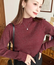 12G ボトルネックラメニットプルオーバー