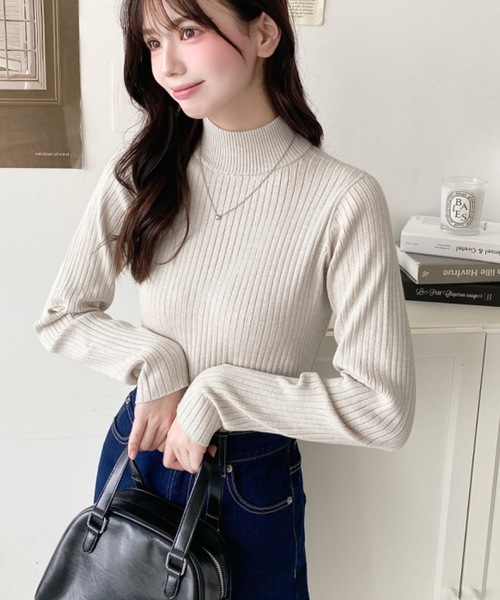 【新品未使用品】ASTRAET 16G ラメ ビルドネックニット UNITED ARROWS｜<ASTRAET>16G ボリュームショルダー クルー