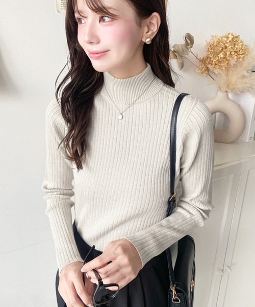 セール】12G ボトルネックラメニットプルオーバー（ニット/セーター