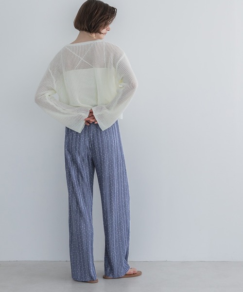 coca(coca)(コカ)の「ドット柄プリーツパンツ/カットオフ可能(その他パンツ・レディース・ダークブルー/ブラック・SHORT/LONG)」の5枚目の写真