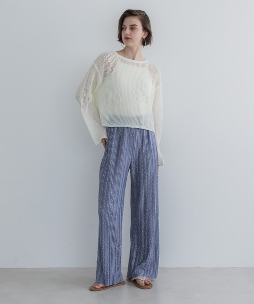coca(coca)(コカ)の「ドット柄プリーツパンツ/カットオフ可能(その他パンツ・レディース・ダークブルー/ブラック・SHORT/LONG)」の3枚目の写真