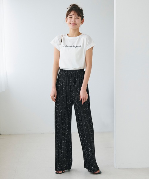 coca(coca)(コカ)の「ドット柄プリーツパンツ/カットオフ可能(その他パンツ・レディース・ダークブルー/ブラック・SHORT/LONG)」の9枚目の写真