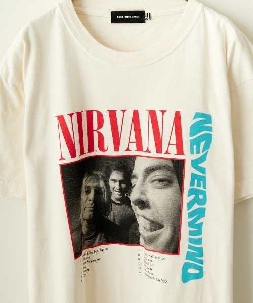 GOOD ROCK SPEED（グッドロックスピード）の「[GOOD ROCK SPEED/グッドロックスピード] NIRVANA ロックプリントTシャツ（Tシャツ/カットソー・レディース・オフホワイト・F）」の3枚目の写真