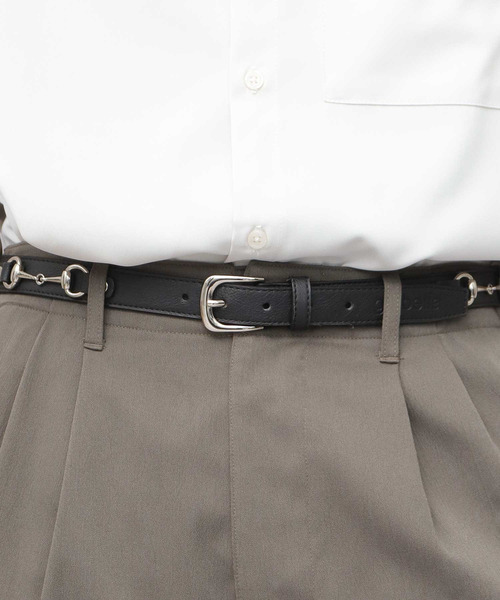 glabella(グラベラ)の「ホースビット ナローベルト(ベルト・メンズ・ブラック・M/L)」の2枚目の写真