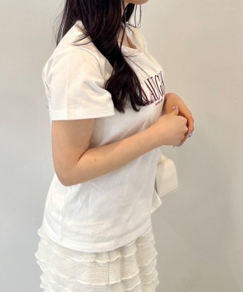 OLIVE des OLIVE（オリーブデオリーブ）の「ロゴTシャツ　1041060550（Tシャツ/カットソー・レディース・トップグレー/ホワイト/ブラック/ピンク/イエロー/サックスブルー/オフホワイト・FREE）」の15枚目の写真