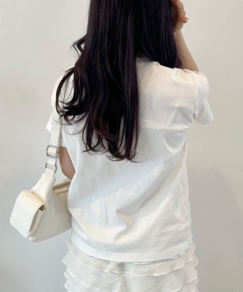 OLIVE des OLIVE（オリーブデオリーブ）の「ロゴTシャツ　1041060550（Tシャツ/カットソー・レディース・トップグレー/ホワイト/ブラック/ピンク/イエロー/サックスブルー/オフホワイト・FREE）」の14枚目の写真