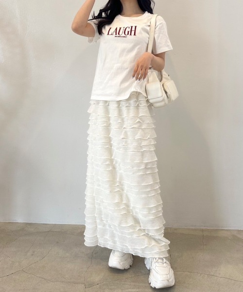 OLIVE des OLIVE（オリーブデオリーブ）の「ロゴTシャツ　1041060550（Tシャツ/カットソー・レディース・トップグレー/ホワイト/ブラック/ピンク/イエロー/サックスブルー/オフホワイト・FREE）」の13枚目の写真