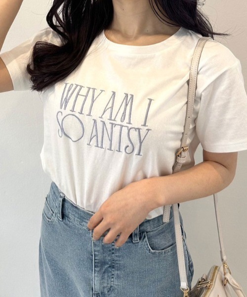 OLIVE des OLIVE（オリーブデオリーブ）の「ロゴTシャツ　1041060550（Tシャツ/カットソー・レディース・トップグレー/ホワイト/ブラック/ピンク/イエロー/サックスブルー/オフホワイト・FREE）」の12枚目の写真