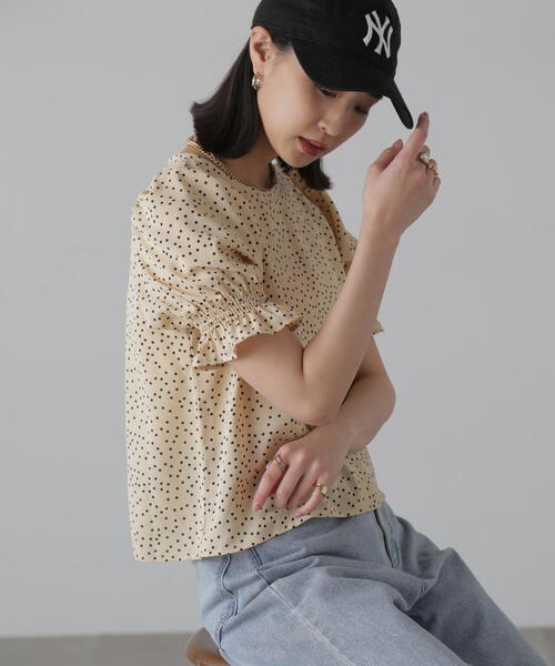 FREE'S MART（フリーズマート）の「◆ギャザースリーブ半袖ブラウス（シャツ/ブラウス・レディース・ブラック系その他/ベージュ系その他/ホワイト系その他・FREE）」の14枚目の写真