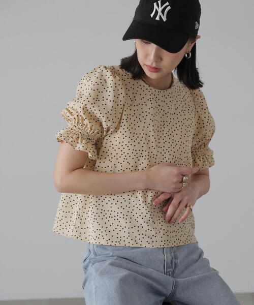 FREE'S MART（フリーズマート）の「◆ギャザースリーブ半袖ブラウス（シャツ/ブラウス・レディース・ブラック系その他/ベージュ系その他/ホワイト系その他・FREE）」の15枚目の写真