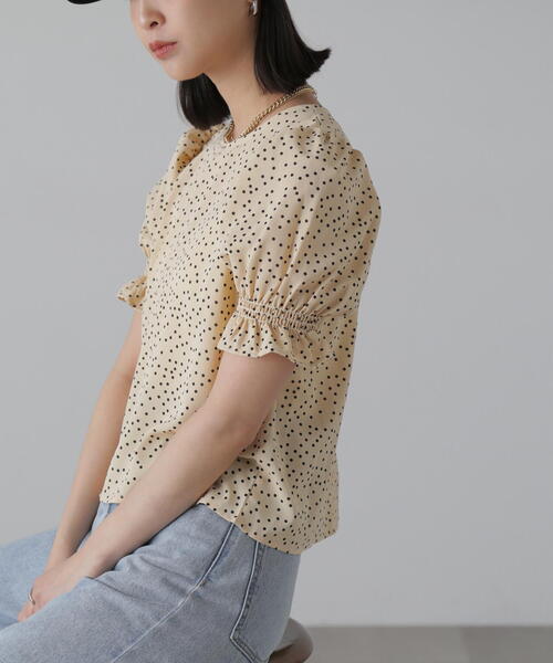 FREE'S MART（フリーズマート）の「◆ギャザースリーブ半袖ブラウス（シャツ/ブラウス・レディース・ブラック系その他/ベージュ系その他/ホワイト系その他・FREE）」の18枚目の写真