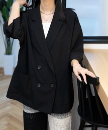 LEPSIM | ルーズWブレスト5分袖ジャケット　109752(テーラードジャケット)