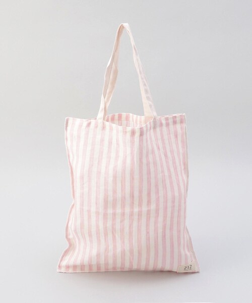 212 KITCHEN STORE(トゥワントゥキッチンストア)の「リネンストライプ エコバッグS WH×PK <212Kオリジナル>(エコバッグ/サブバッグ・レディース・その他・00)」の7枚目の写真