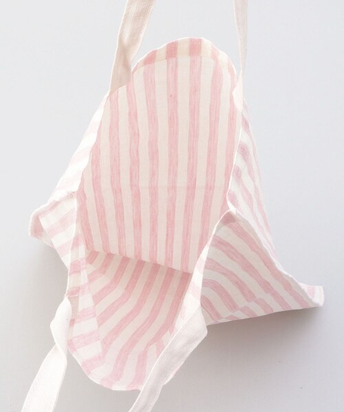 212 KITCHEN STORE(トゥワントゥキッチンストア)の「リネンストライプ エコバッグS WH×PK <212Kオリジナル>(エコバッグ/サブバッグ・レディース・その他・00)」の5枚目の写真
