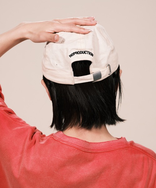 RePRODUCTION LABEL（リプロダクションレーベル）の「【ユニセックス】【RePRODUCTION LABEL / リプロダクションレーベル】ピグメント刺繍キャップ（キャップ・レディース・グリーン/アイボリー/チャコールグレー/ブルー・FREE）」の7枚目の写真