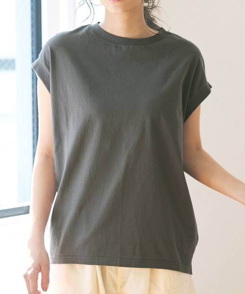 coca（coca）（コカ）の「バックタックカットソーチュニック（Tシャツ/カットソー・レディース・チャコール/ブラック/ホワイト・M/L）」の3枚目の写真