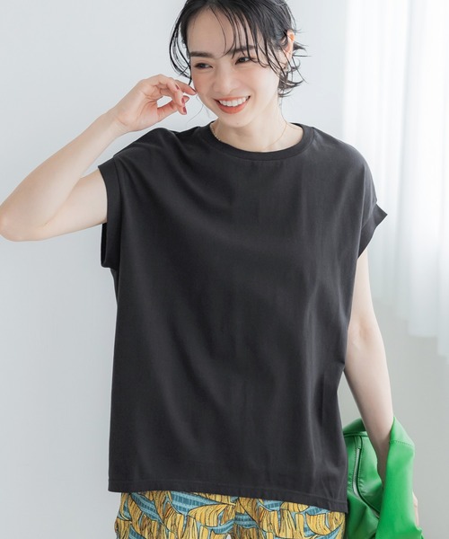 coca（coca）（コカ）の「バックタックカットソーチュニック（Tシャツ/カットソー・レディース・チャコール/ブラック/ホワイト・M/L）」の2枚目の写真