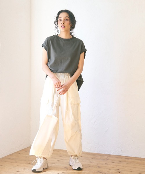 coca（coca）（コカ）の「バックタックカットソーチュニック（Tシャツ/カットソー・レディース・チャコール/ブラック/ホワイト・M/L）」の15枚目の写真