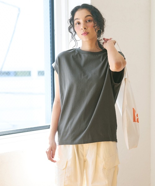 coca（coca）（コカ）の「バックタックカットソーチュニック（Tシャツ/カットソー・レディース・チャコール/ブラック/ホワイト・M/L）」の12枚目の写真