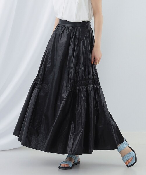 Ray BEAMS（レイビームス）の「Ray BEAMS / グロッシー ギャザー スカート（スカート・レディース・ブラック/ホワイト系その他6・1/0）」の11枚目の写真