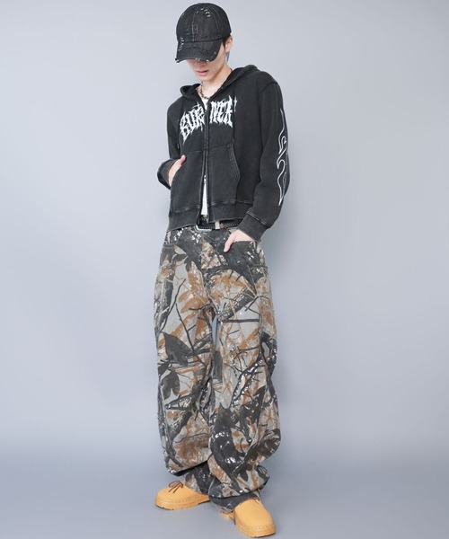 ダメージデニムキャップ/韓国/Y2K/グランジストリート/ユニセックス